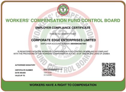 Scanned Workers’ Compensation Compliance for Corporate Edge Enterprises Limited